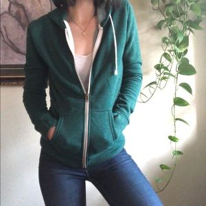 Teal Zip Up Hoodie